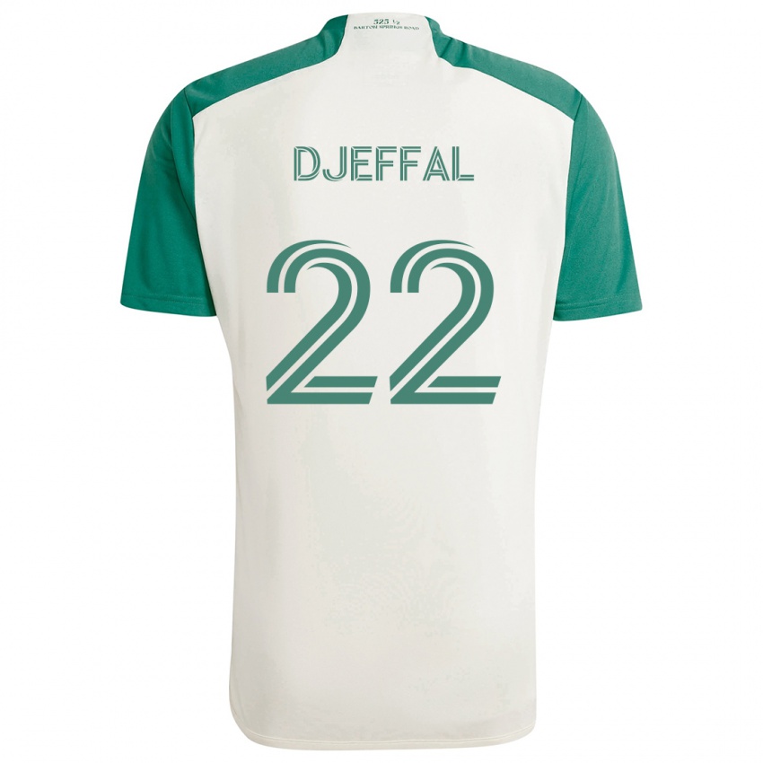 Niño Camiseta Sofiane Djeffal #22 Colores Tostados Verde 2ª Equipación 2024/25 La Camisa