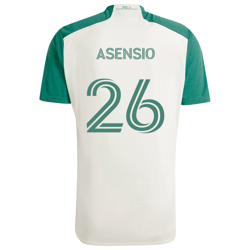 Niño Camiseta Charlie Asensio #26 Colores Tostados Verde 2ª Equipación 2024/25 La Camisa