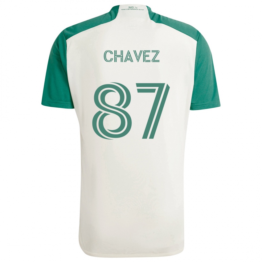 Niño Camiseta Alfonso Ocampo-Chávez #87 Colores Tostados Verde 2ª Equipación 2024/25 La Camisa