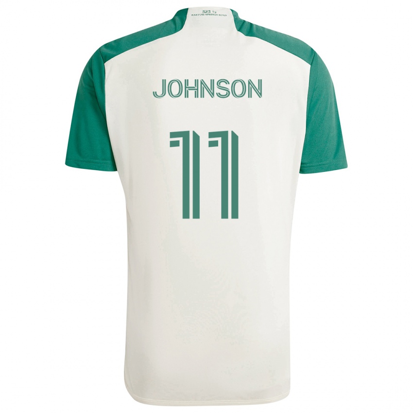 Niño Camiseta Emmanuel Johnson #11 Colores Tostados Verde 2ª Equipación 2024/25 La Camisa