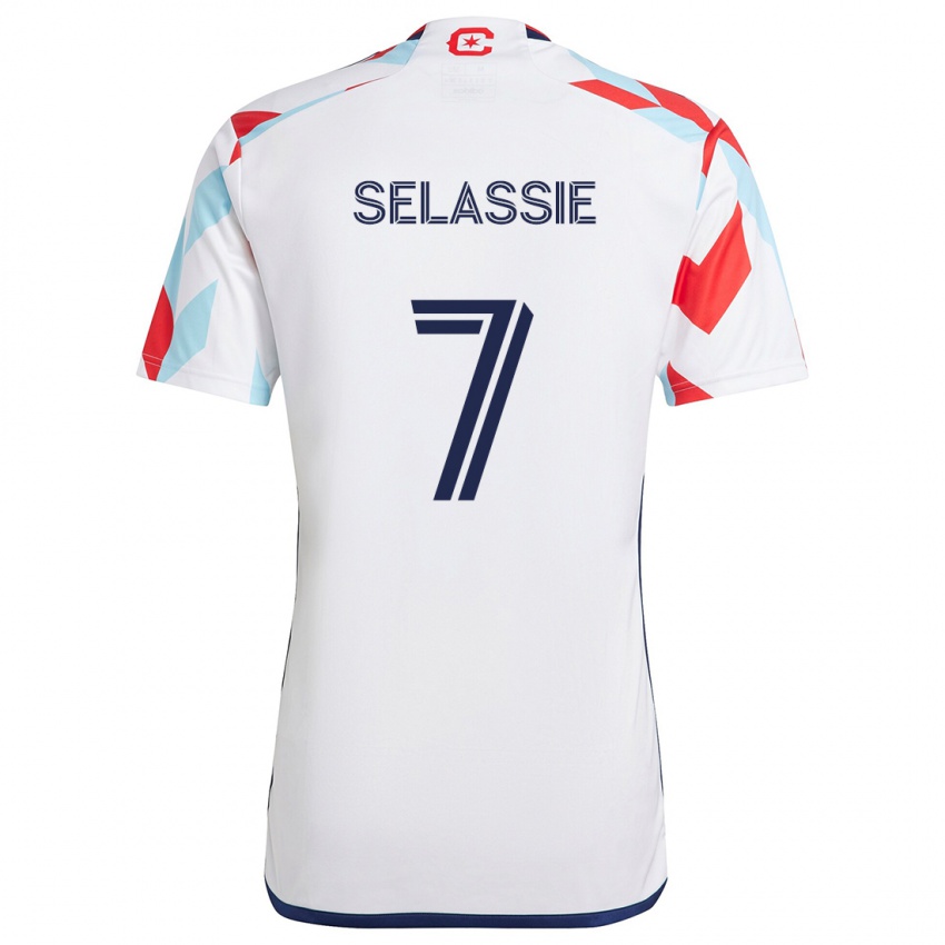 Niño Camiseta Maren Haile-Selassie #7 Blanco Rojo Azul 2ª Equipación 2024/25 La Camisa