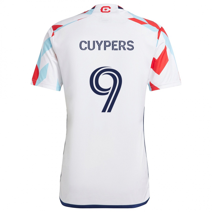 Niño Camiseta Hugo Cuypers #9 Blanco Rojo Azul 2ª Equipación 2024/25 La Camisa