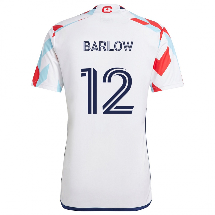 Niño Camiseta Tom Barlow #12 Blanco Rojo Azul 2ª Equipación 2024/25 La Camisa