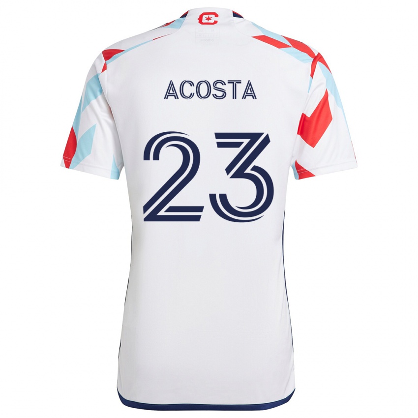 Niño Camiseta Kellyn Acosta #23 Blanco Rojo Azul 2ª Equipación 2024/25 La Camisa