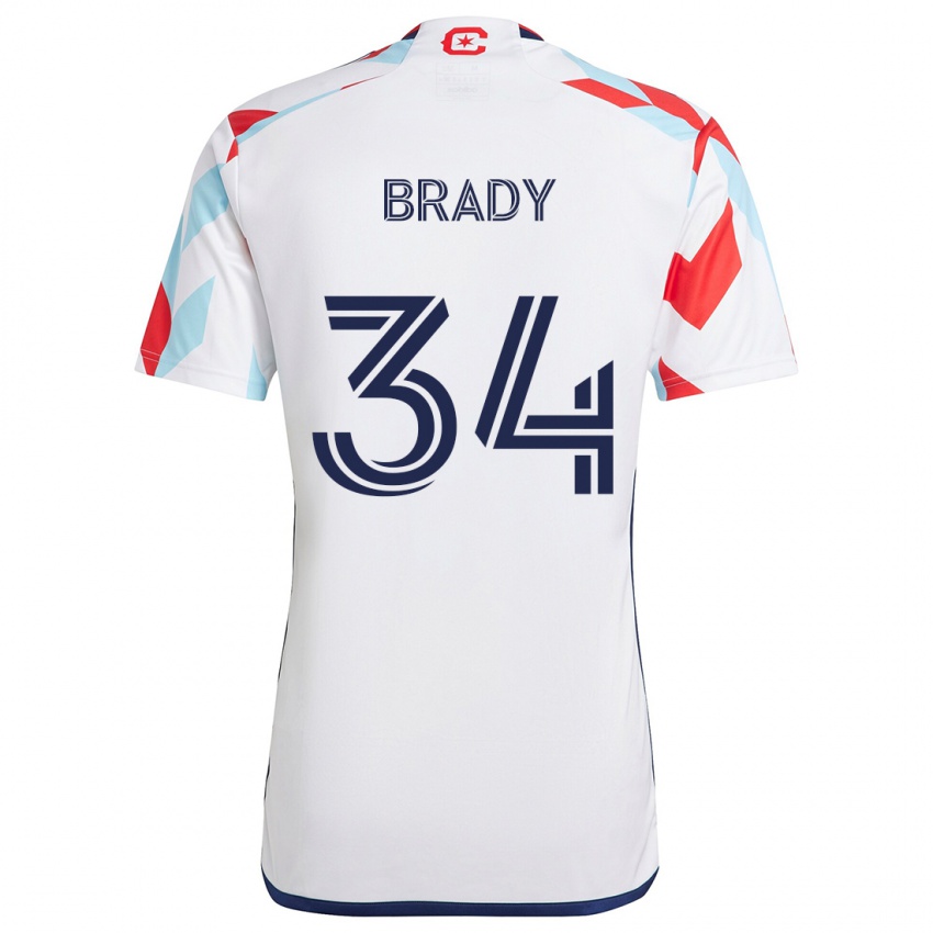 Niño Camiseta Chris Brady #34 Blanco Rojo Azul 2ª Equipación 2024/25 La Camisa