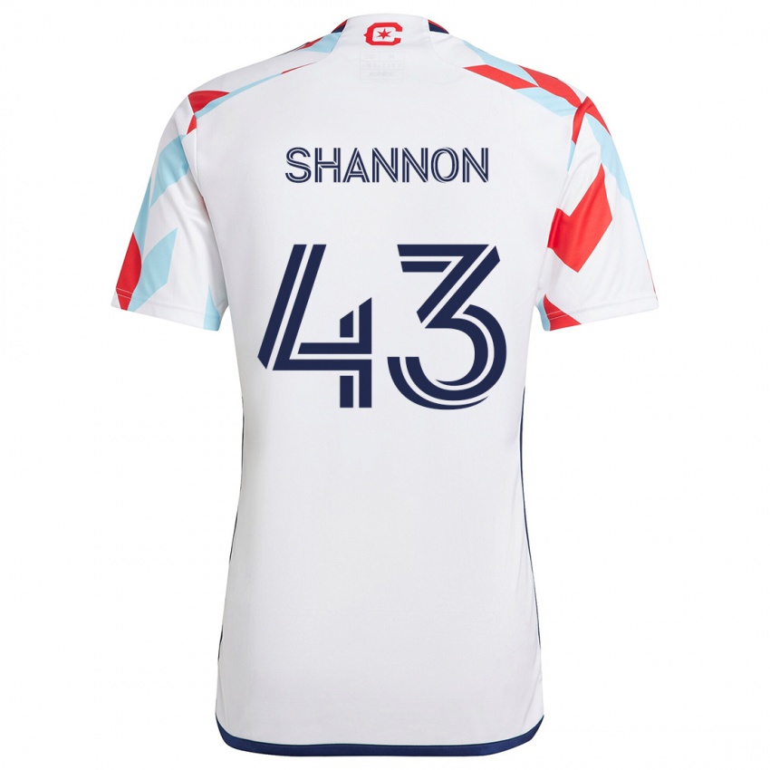 Niño Camiseta Jaylen Shannon #43 Blanco Rojo Azul 2ª Equipación 2024/25 La Camisa