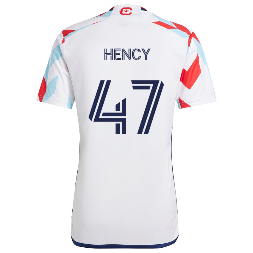 Niño Camiseta Billy Hency #47 Blanco Rojo Azul 2ª Equipación 2024/25 La Camisa