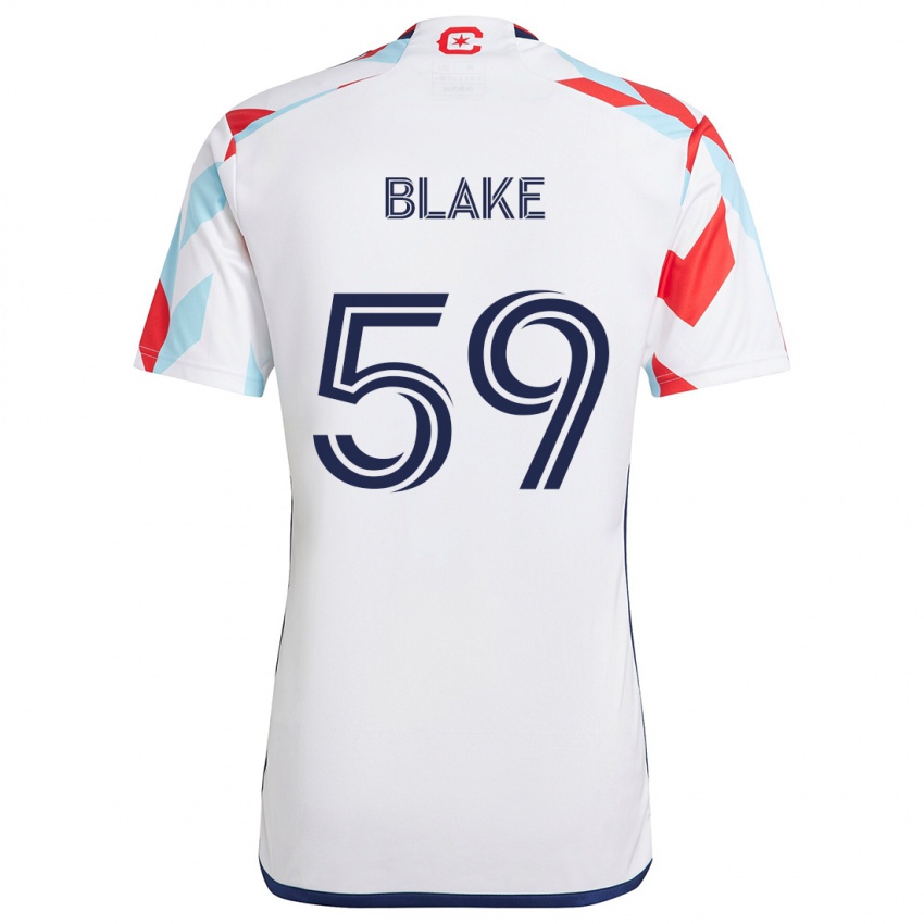 Niño Camiseta Romain Blake #59 Blanco Rojo Azul 2ª Equipación 2024/25 La Camisa