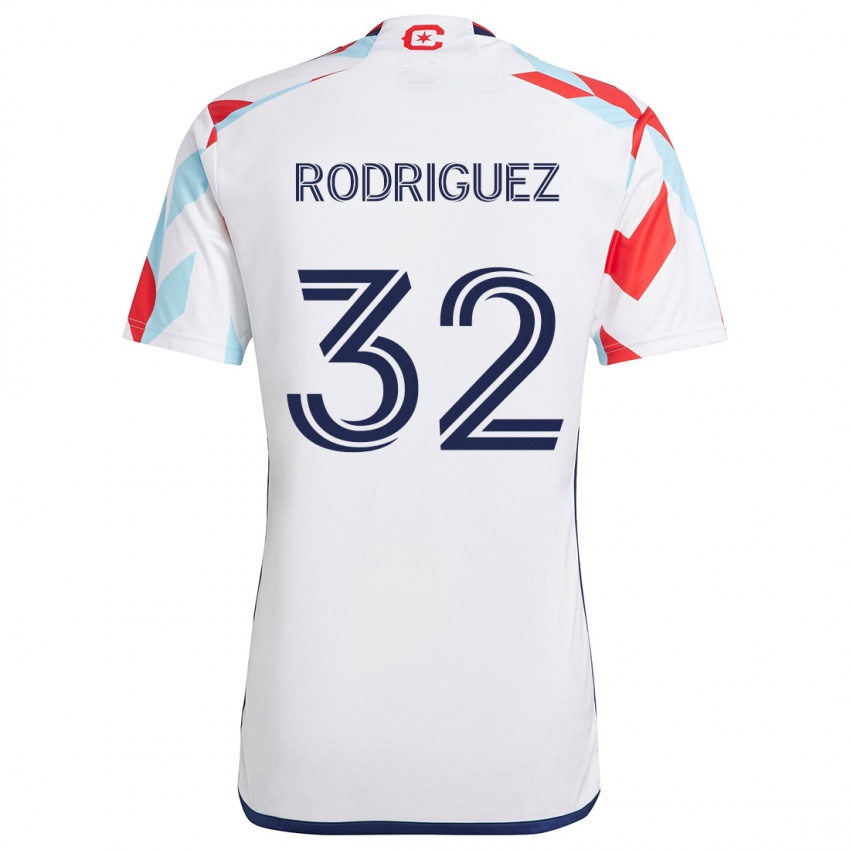 Niño Camiseta Missael Rodríguez #32 Blanco Rojo Azul 2ª Equipación 2024/25 La Camisa