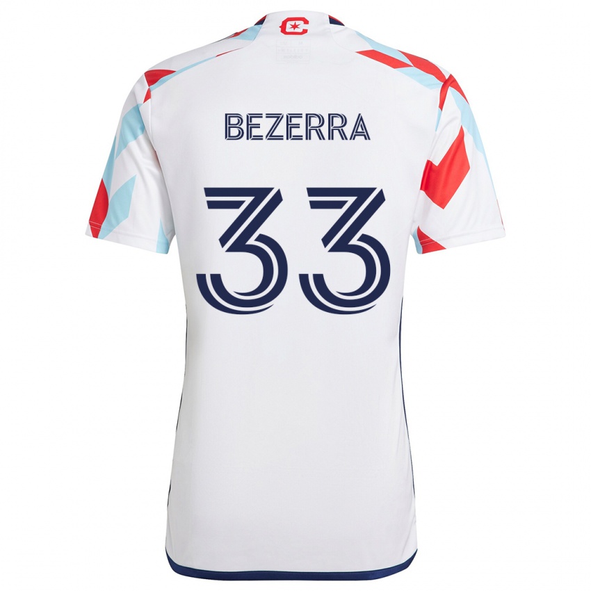 Niño Camiseta Victor Bezerra #33 Blanco Rojo Azul 2ª Equipación 2024/25 La Camisa