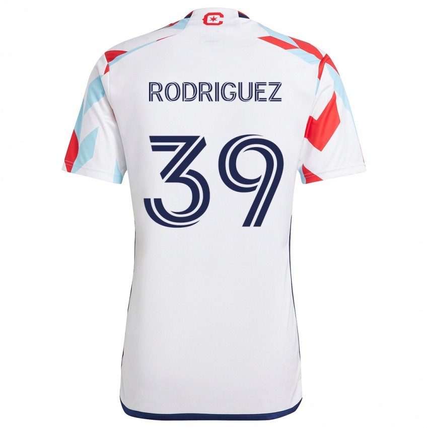 Niño Camiseta Allan Rodriguez #39 Blanco Rojo Azul 2ª Equipación 2024/25 La Camisa