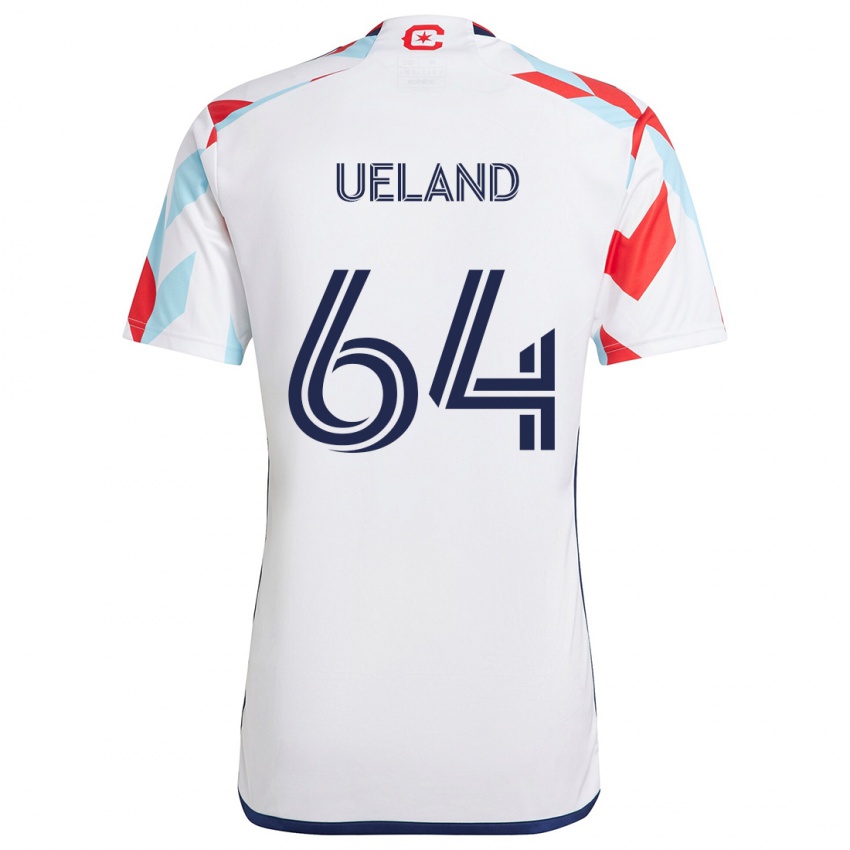 Niño Camiseta Andreas Ueland #64 Blanco Rojo Azul 2ª Equipación 2024/25 La Camisa