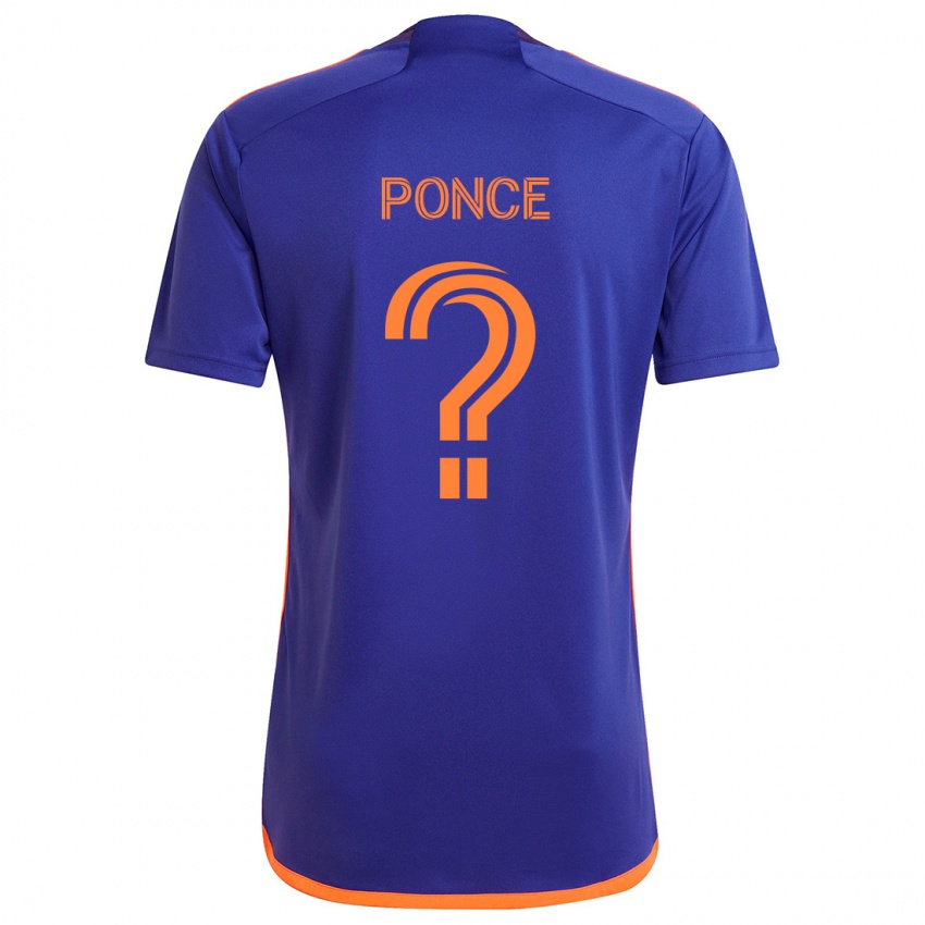 Niño Camiseta Ezequiel Ponce #0 Púrpura Naranja 2ª Equipación 2024/25 La Camisa