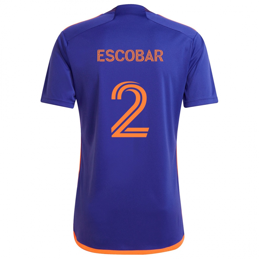 Niño Camiseta Franco Escobar #2 Púrpura Naranja 2ª Equipación 2024/25 La Camisa