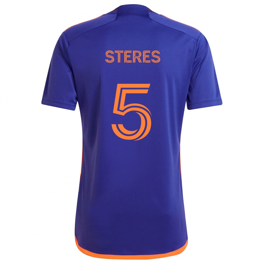 Niño Camiseta Daniel Steres #5 Púrpura Naranja 2ª Equipación 2024/25 La Camisa