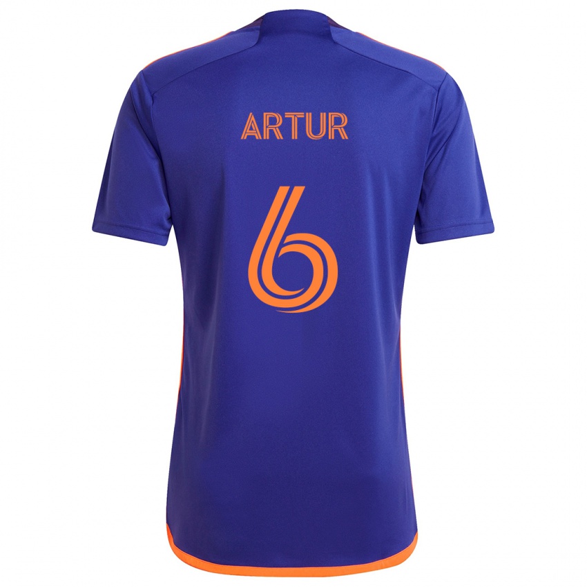 Niño Camiseta Artur #6 Púrpura Naranja 2ª Equipación 2024/25 La Camisa