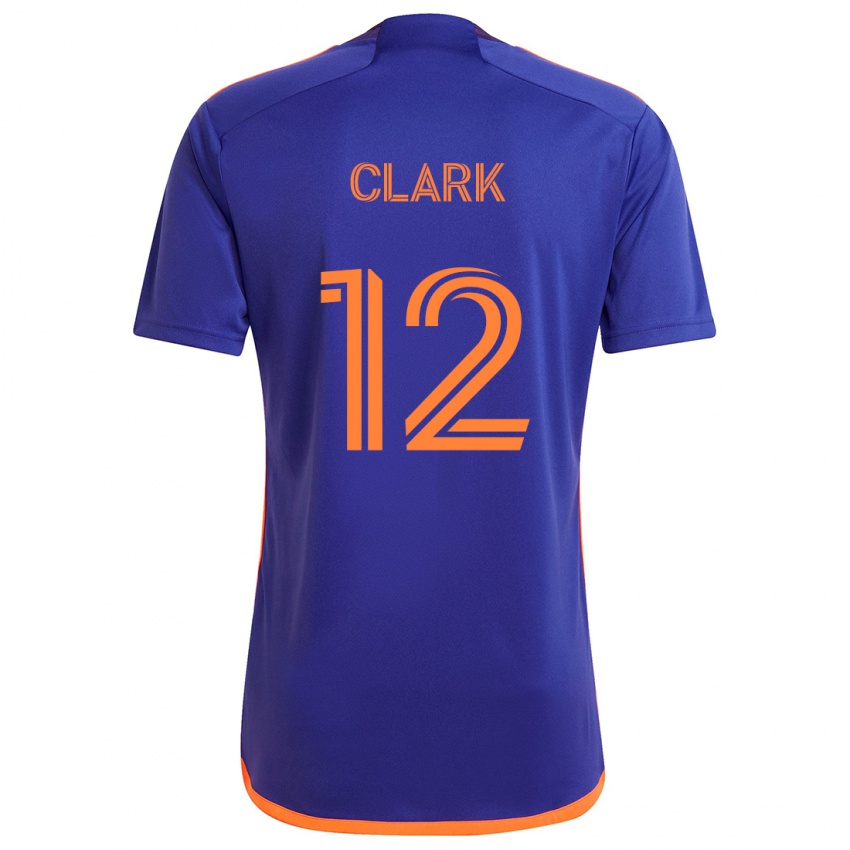 Niño Camiseta Steve Clark #12 Púrpura Naranja 2ª Equipación 2024/25 La Camisa