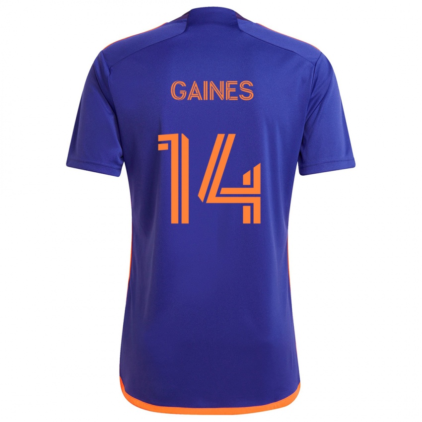 Niño Camiseta Mckinze Gaines #14 Púrpura Naranja 2ª Equipación 2024/25 La Camisa