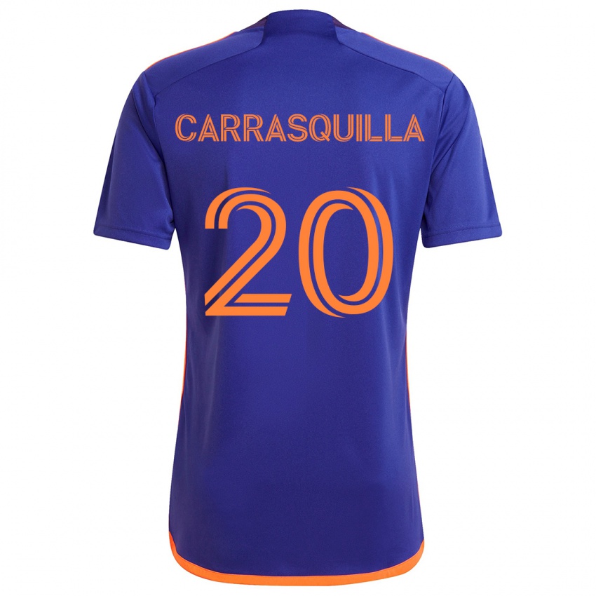 Niño Camiseta Adalberto Carrasquilla #20 Púrpura Naranja 2ª Equipación 2024/25 La Camisa