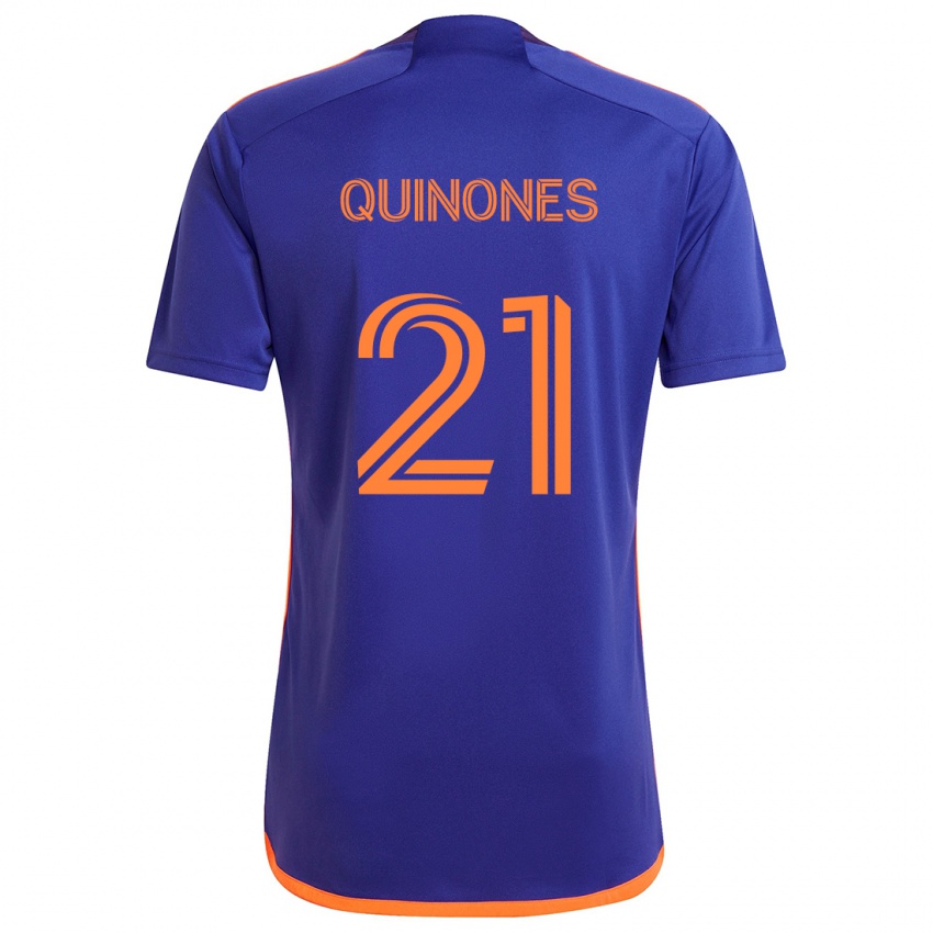 Niño Camiseta Nelson Quiñónes #21 Púrpura Naranja 2ª Equipación 2024/25 La Camisa