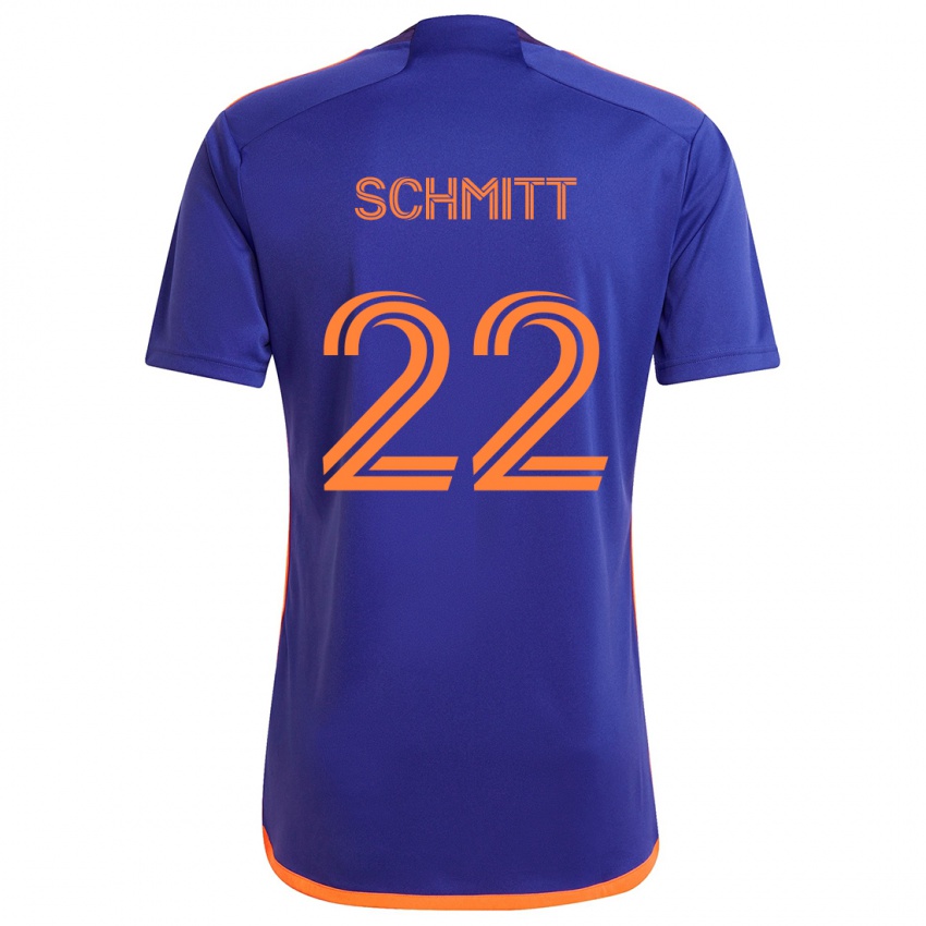 Niño Camiseta Tate Schmitt #22 Púrpura Naranja 2ª Equipación 2024/25 La Camisa