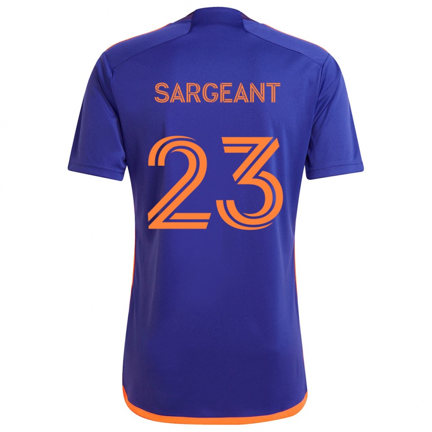 Niño Camiseta Kieran Sargeant #23 Púrpura Naranja 2ª Equipación 2024/25 La Camisa