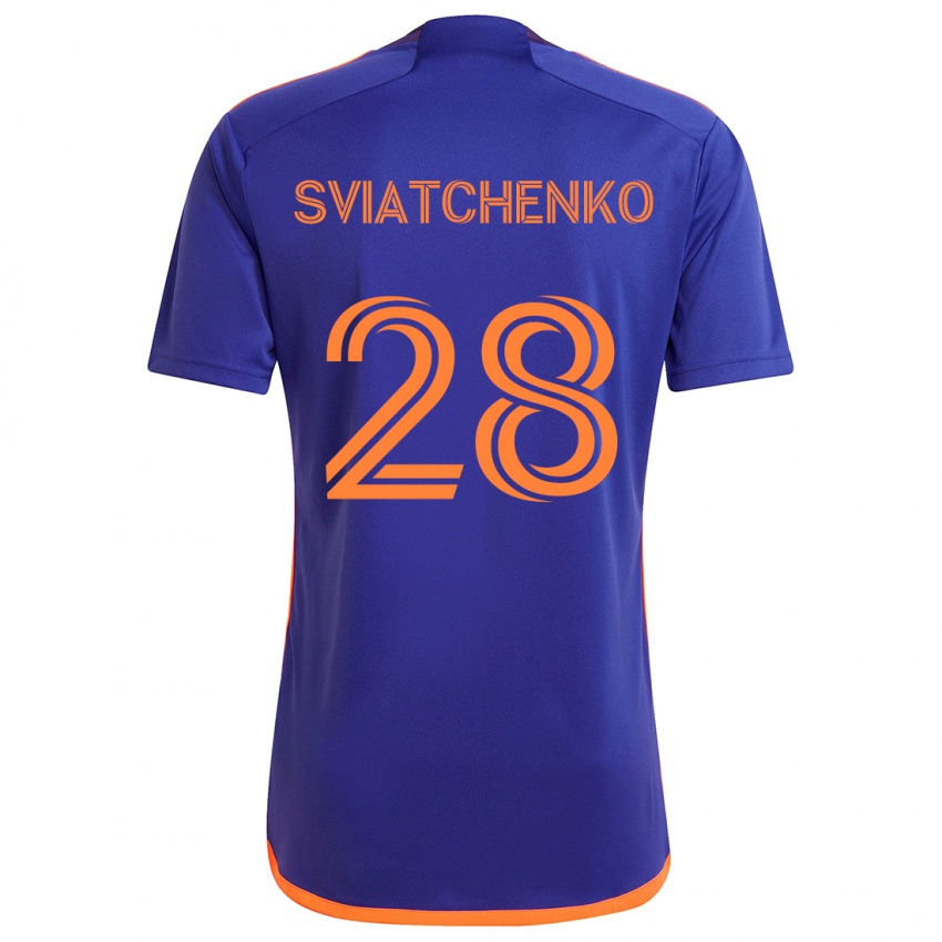 Niño Camiseta Erik Sviatchenko #28 Púrpura Naranja 2ª Equipación 2024/25 La Camisa