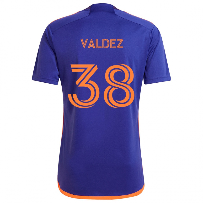 Niño Camiseta Xavier Valdez #38 Púrpura Naranja 2ª Equipación 2024/25 La Camisa