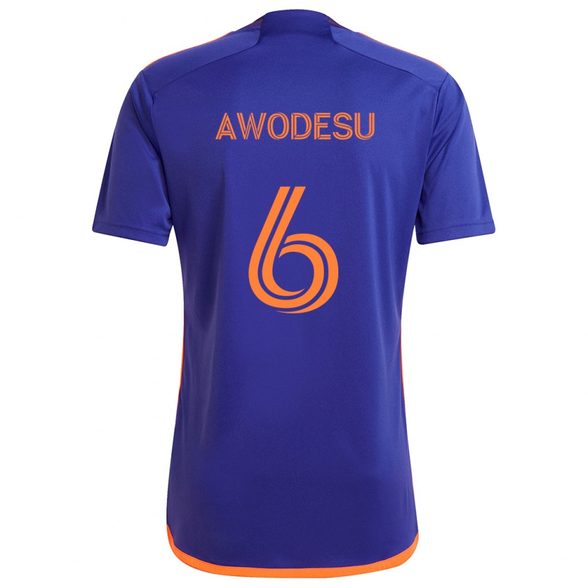 Niño Camiseta Femi Awodesu #6 Púrpura Naranja 2ª Equipación 2024/25 La Camisa