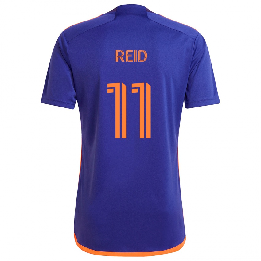 Niño Camiseta Isaiah Reid #11 Púrpura Naranja 2ª Equipación 2024/25 La Camisa