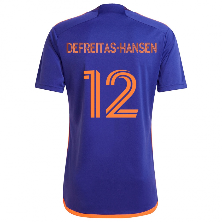 Niño Camiseta Nicholas Defreitas-Hansen #12 Púrpura Naranja 2ª Equipación 2024/25 La Camisa