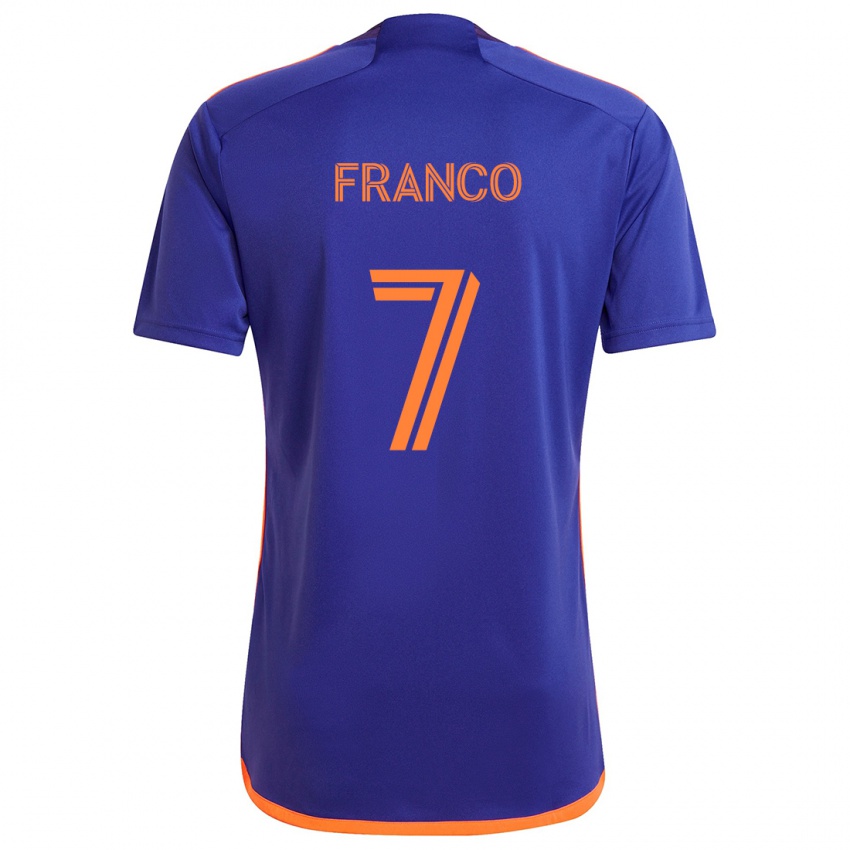 Niño Camiseta Iván Franco #7 Púrpura Naranja 2ª Equipación 2024/25 La Camisa