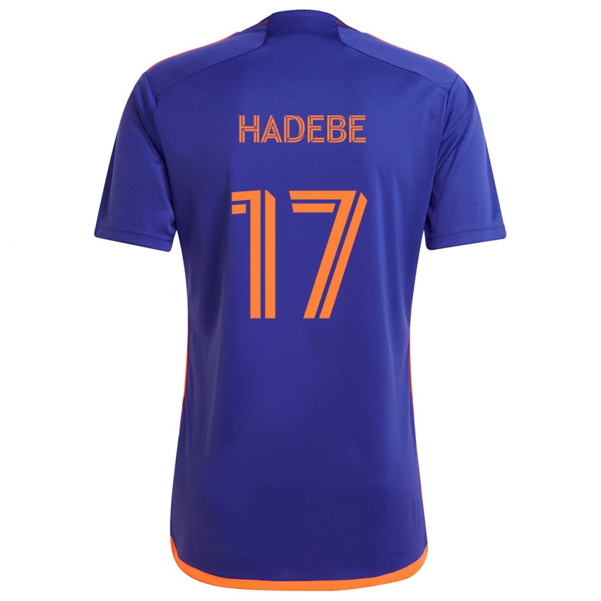 Niño Camiseta Teenage Hadebe #17 Púrpura Naranja 2ª Equipación 2024/25 La Camisa