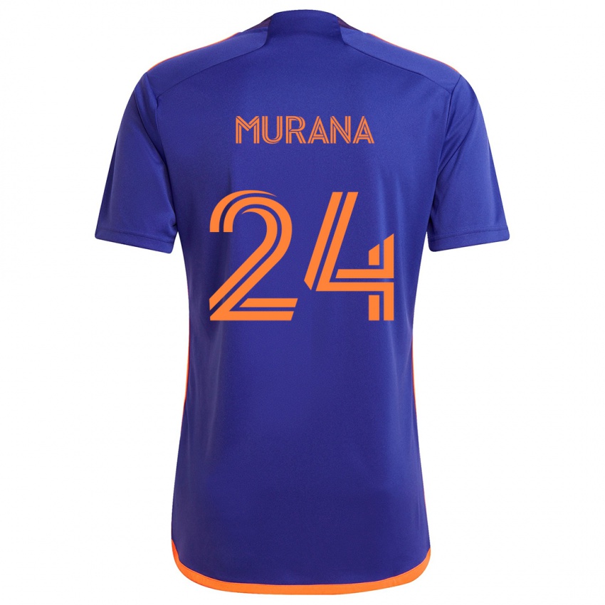 Niño Camiseta Mujeeb Murana #24 Púrpura Naranja 2ª Equipación 2024/25 La Camisa