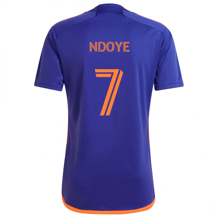 Niño Camiseta Papa Ndoye #7 Púrpura Naranja 2ª Equipación 2024/25 La Camisa