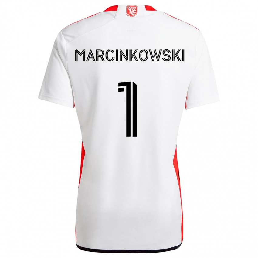 Niño Camiseta Jt Marcinkowski #1 Blanco Rojo 2ª Equipación 2024/25 La Camisa