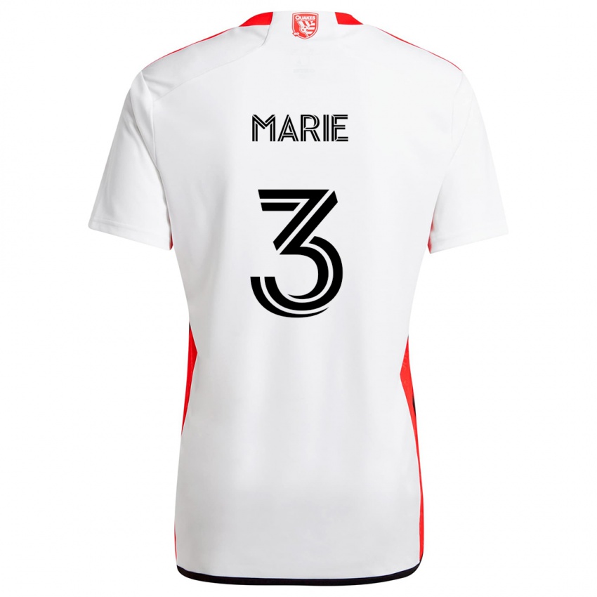 Niño Camiseta Paul Marie #3 Blanco Rojo 2ª Equipación 2024/25 La Camisa