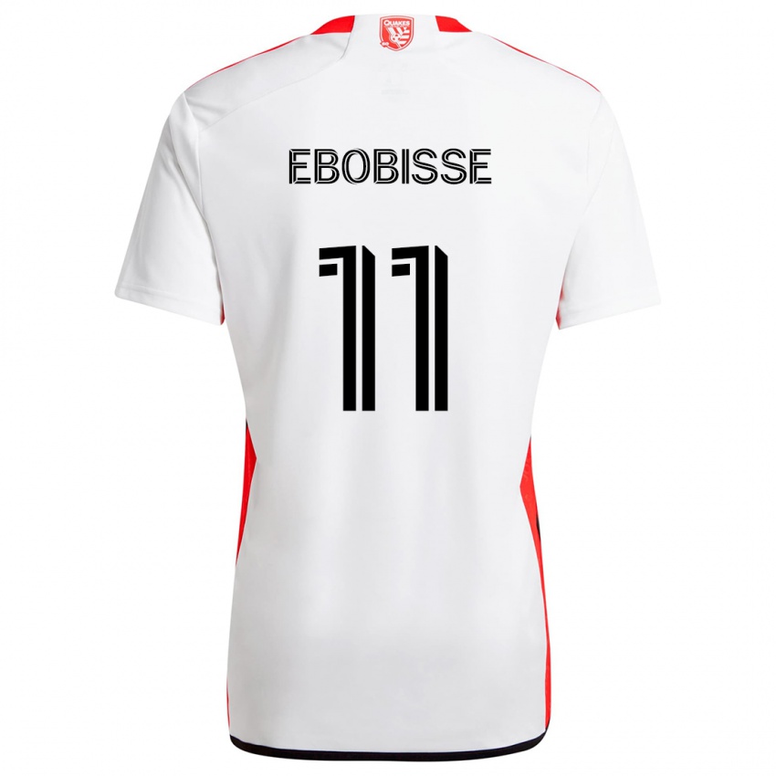 Niño Camiseta Jeremy Ebobisse #11 Blanco Rojo 2ª Equipación 2024/25 La Camisa