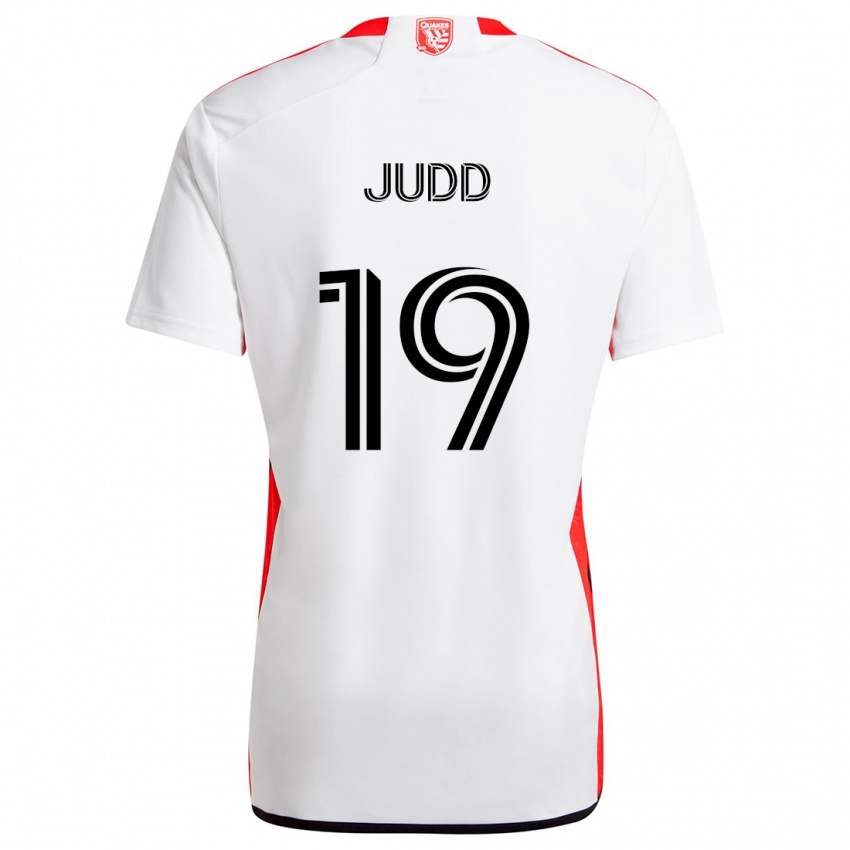 Niño Camiseta Preston Judd #19 Blanco Rojo 2ª Equipación 2024/25 La Camisa