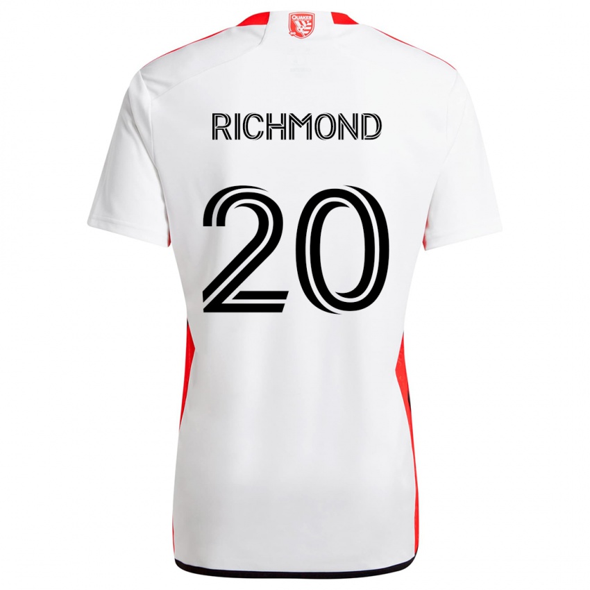 Niño Camiseta Will Richmond #20 Blanco Rojo 2ª Equipación 2024/25 La Camisa