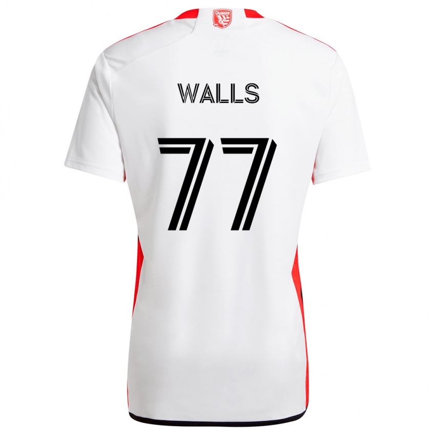 Niño Camiseta Casey Walls #77 Blanco Rojo 2ª Equipación 2024/25 La Camisa