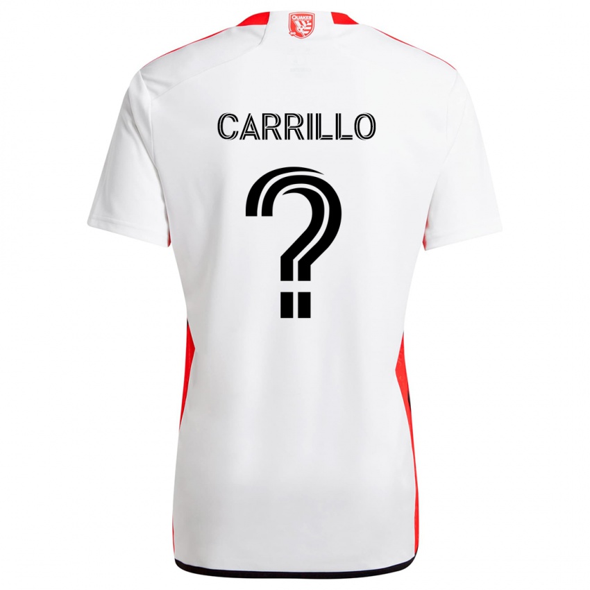 Niño Camiseta Israel Carrillo #0 Blanco Rojo 2ª Equipación 2024/25 La Camisa