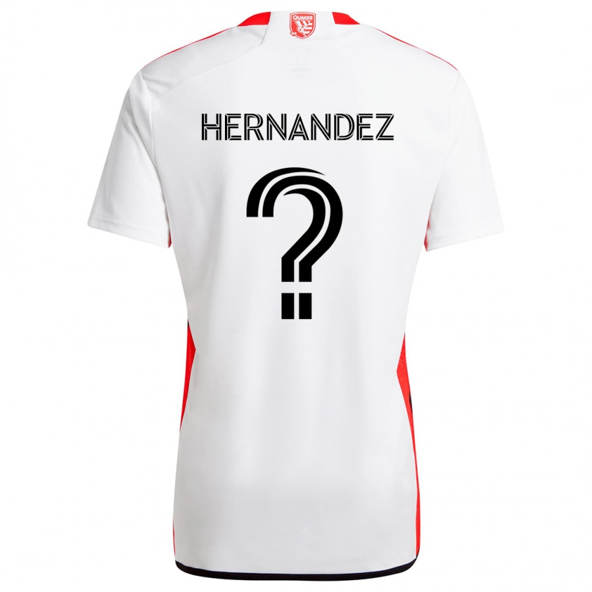 Niño Camiseta Oliver Hernandez #0 Blanco Rojo 2ª Equipación 2024/25 La Camisa