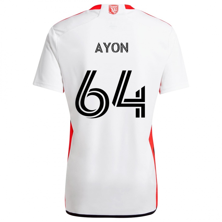 Niño Camiseta Jerry Ayon #64 Blanco Rojo 2ª Equipación 2024/25 La Camisa