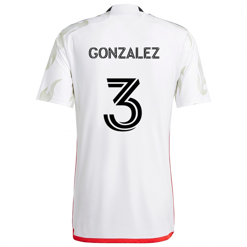 Niño Camiseta Omar González #3 Blanco Rojo Negro 2ª Equipación 2024/25 La Camisa