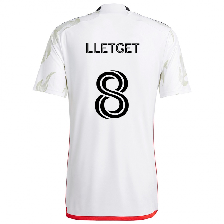 Niño Camiseta Sebastian Lletget #8 Blanco Rojo Negro 2ª Equipación 2024/25 La Camisa