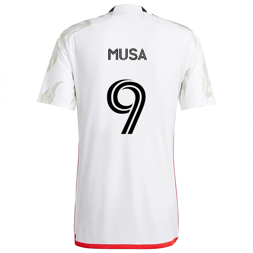 Niño Camiseta Petar Musa #9 Blanco Rojo Negro 2ª Equipación 2024/25 La Camisa