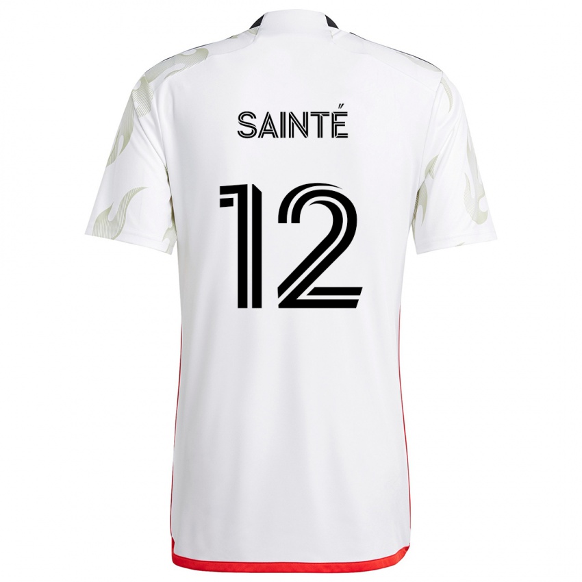 Niño Camiseta Carl Sainté #12 Blanco Rojo Negro 2ª Equipación 2024/25 La Camisa