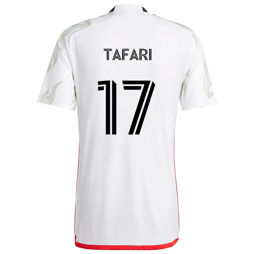 Niño Camiseta Nkosi Tafari #17 Blanco Rojo Negro 2ª Equipación 2024/25 La Camisa