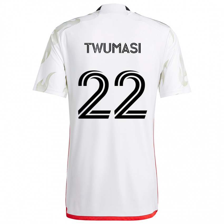 Niño Camiseta Ema Twumasi #22 Blanco Rojo Negro 2ª Equipación 2024/25 La Camisa